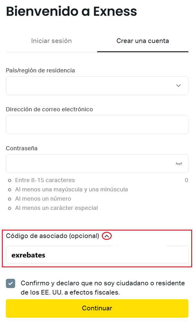 Guía de Registro de Exness