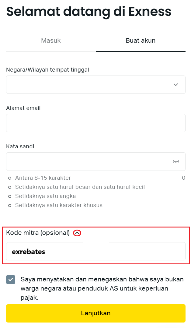 Panduan Pendaftaran Exness