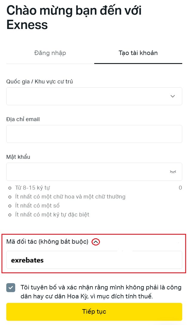 Hướng dẫn đăng ký Exness